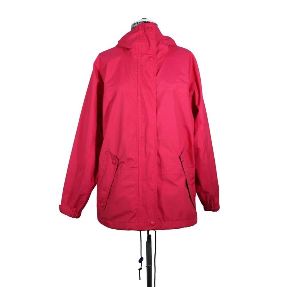 Eddie Bauer women's vintage pink full zip hooded windbreaker anorak jacket S